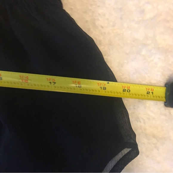 Sheer Black Express Top Medium Blouse Peplum Tunic Style - Picture 9 of 15